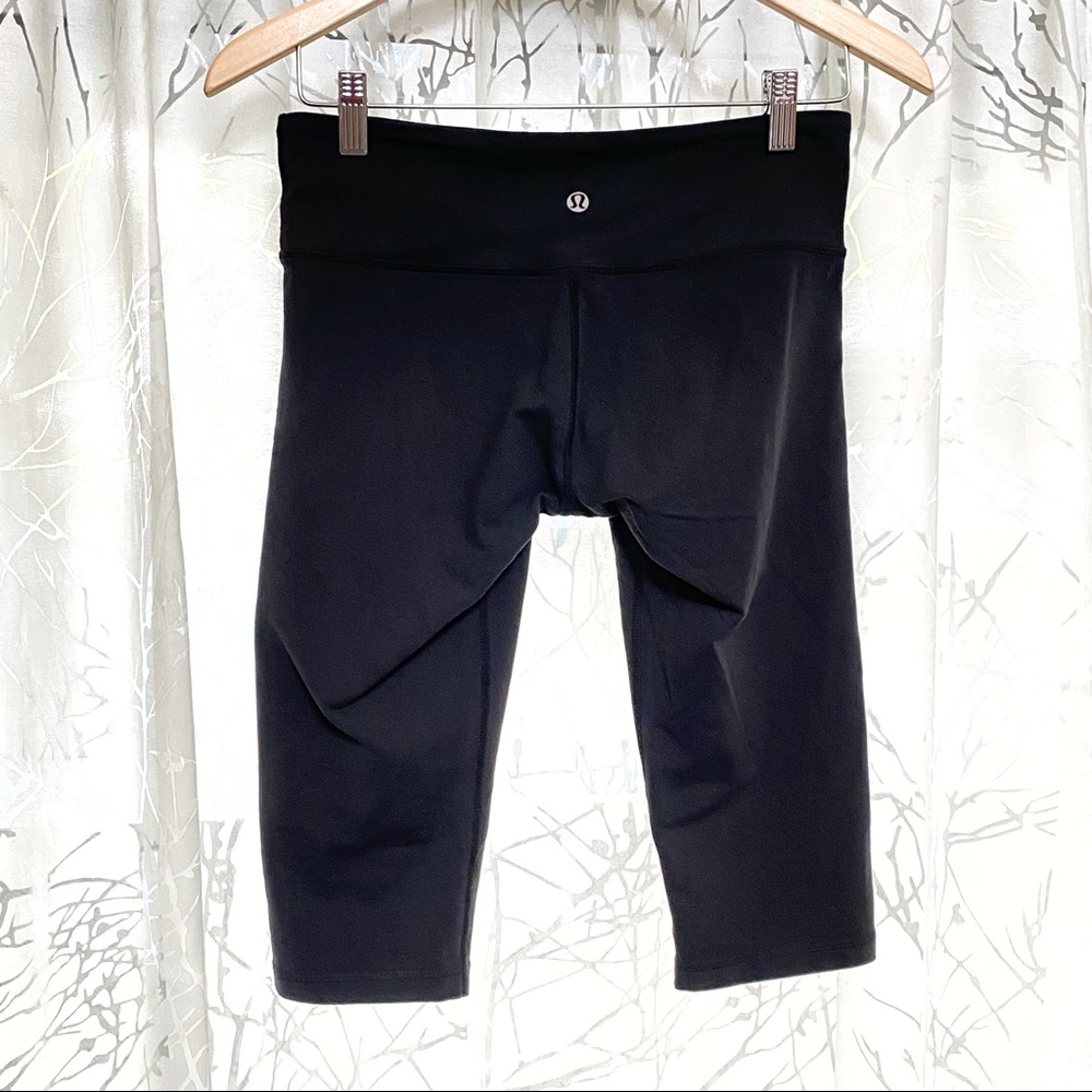 Lululemon all black wunder under crop cropped leggings pants - Picture 2 of 9